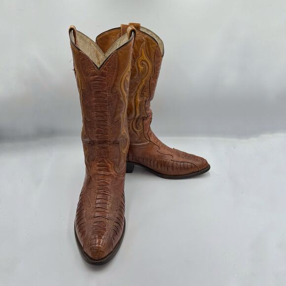 Rudel Brown Leather Men’s Western Cowboy Boots Sz 11E - Picture 3 of 16